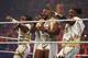 NEW YORK, NY - AUGUST 23: New Day enter the ring at the WWE SummerSlam 2015 at Barclays Center of Brooklyn on August 23, 2015 in New York City. (Photo by JP Yim/Getty Images)