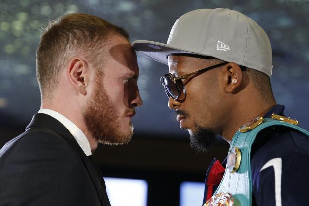 Badou Jack, right, and George Groves pose for photographers Tuesday, Sept. 8, 2015, in Las Vegas. The two are scheduled to fight in a super middleweight title bout Saturday in Las Vegas. (AP Photo/John Locher)