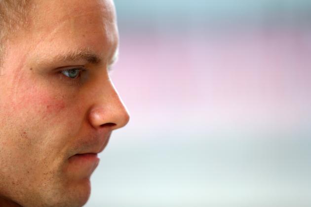 SPIELBERG, AUSTRIA - JUNE 19:  Valtteri Bottas of Finland and Williams looks on in the garage during practice for the Formula One Grand Prix of Austria at Red Bull Ring on June 19, 2015 in Spielberg, Austria.  (Photo by Mark Thompson/Getty Images)