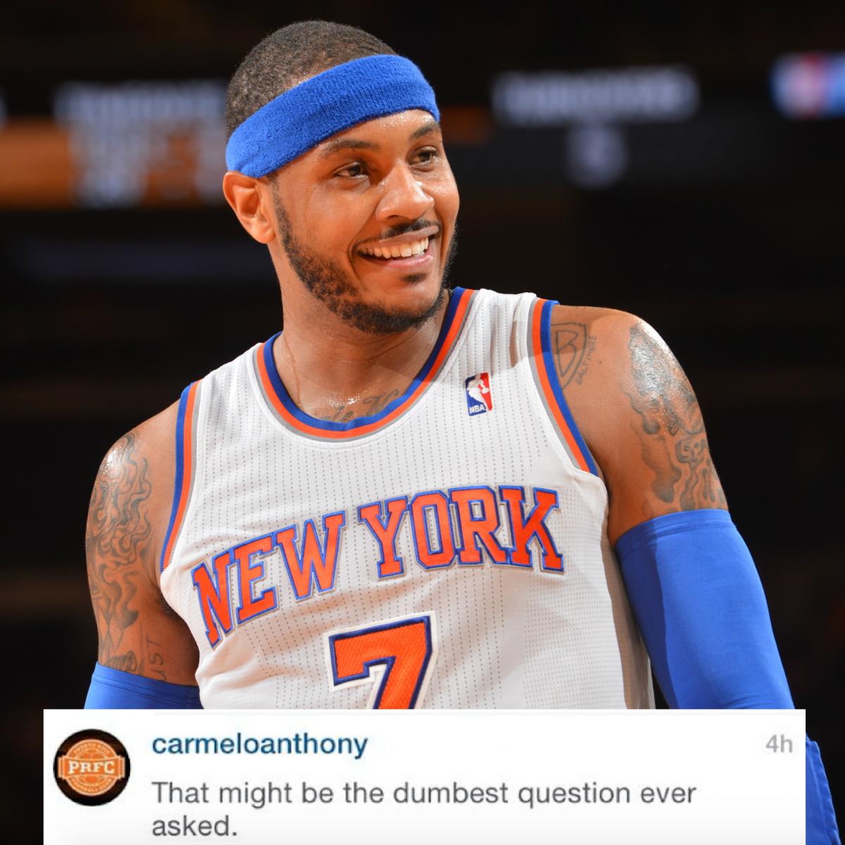Carmelo Anthony Rips Fan on Instagram for Questioning His 'Elite' Status | Bleacher ...