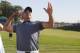 Jason Day of Australia, throws his golf ball into the stands after winning the the BMW Championship golf tournament at Conway Farms Golf Club, Sunday, Sept. 20, 2015, in Lake Forest, Ill. (AP Photo/Charles Rex Arbogast)