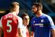 LONDON, ENGLAND - SEPTEMBER 19: Gabriel of Arsenal and Diego Costa of Chelsea argue during the Barclays Premier League match between Chelsea and Arsenal at Stamford Bridge on September 19, 2015 in London, United Kingdom. (Photo by Ross Kinnaird/Getty Images)