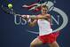 Eugenie Bouchard hits a backhand during the 2015 U.S. Open.