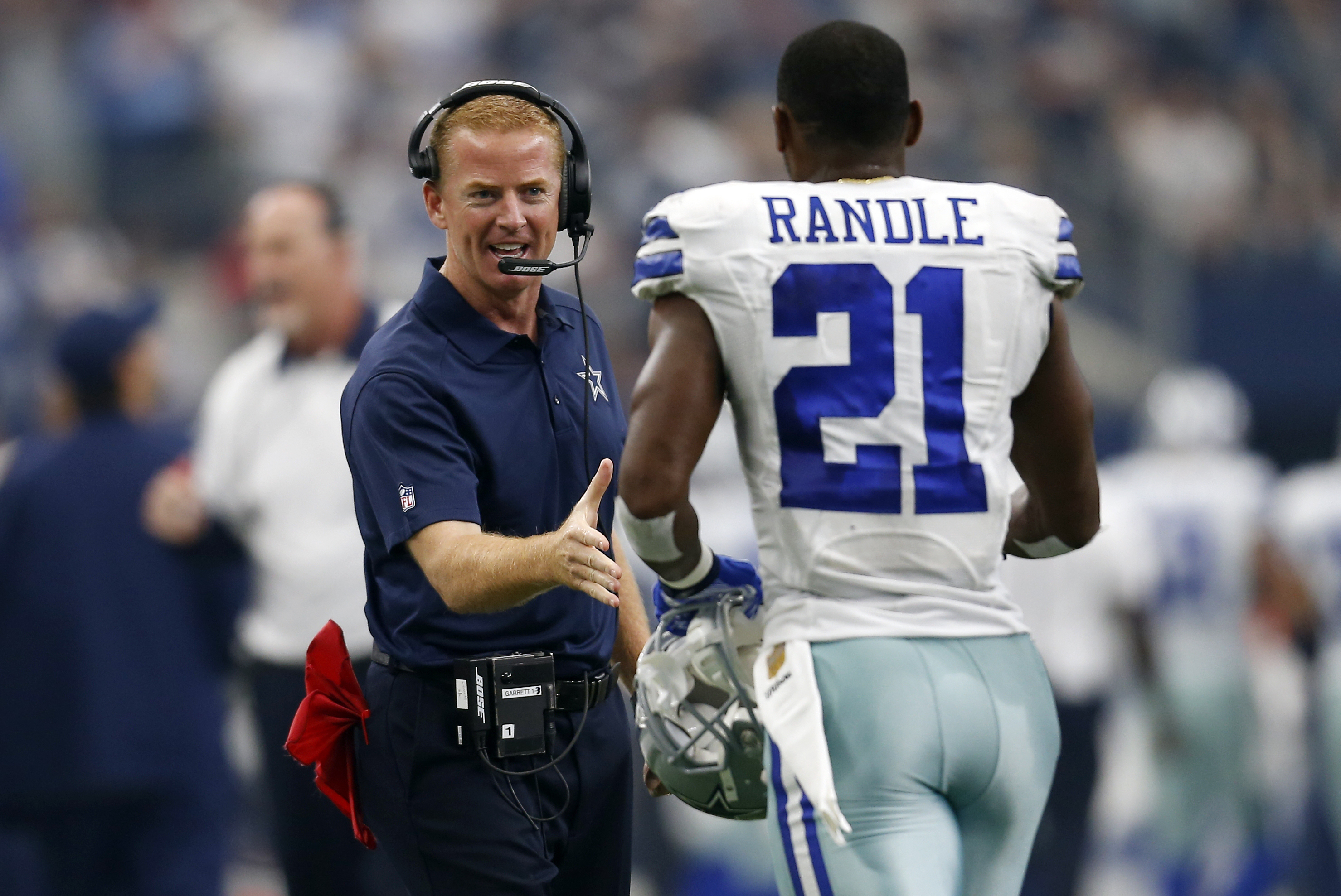 Darren McFadden (center) and Joseph Randle (right)