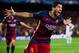 BARCELONA, SPAIN - SEPTEMBER 29: Luis Suarez of FC Barcelona celebrates after scoring his team's second goal during the UEFA Champions League Group E match between FC Barcelona and Bayern 04 Leverkusen at Camp Nou on September 29, 2015 in Barcelona, Spain. (Photo by Alex Caparros/Getty Images)
