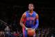 NEW YORK, NY - APRIL 15: Reggie Jackson #1 of the Detroit Pistons prepares to shoot a free throw against the New York Knicks on April 15, 2015 at Madison Square Garden in New York City. NOTE TO USER: User expressly acknowledges and agrees that, by downloading and or using this Photograph, user is consenting to the terms and conditions of the Getty Images License Agreement. Mandatory Copyright Notice: Copyright 2015 NBAE (Photo by Ned Dishman/NBAE via Getty Images)
