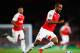LONDON, ENGLAND - SEPTEMBER 29: Theo Walcott of Arsenal in action during the UEFA Champions League Group F match between Arsenal FC and Olympiacos FC at the Emirates Stadium on September 29, 2015 in London, United Kingdom. (Photo by Shaun Botterill/Getty Images)
