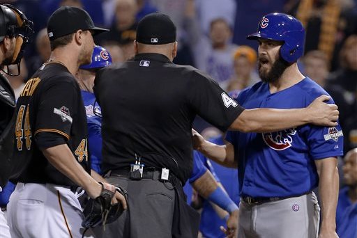 Cubs win NL wild-card game but benches clear when Pirates plunk