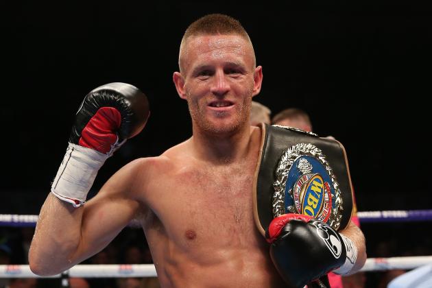 MANCHESTER, ENGLAND - JULY 11: Terry Flanagan celebrates after defeating Jose Zepeda following their WBO Lightweight Championship fight at the Manchester Velodrome on July 11, 2015 in Manchester, England. (Photo by Chris Brunskill/Getty Images)