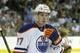 Edmonton Oilers center Connor McDavid (97) skates off the ice during the first period of an NHL hockey game against the Dallas Stars Tuesday, Oct. 13, 2015, in Dallas. (AP Photo/LM Otero)