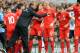 Liverpool's players embrace a drink break as they get used to Klopp's gegenpressing.