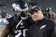 Philadelphia Eagles running back DeMarco Murray (29) talks to head coach Chip Kelly at the end of an NFL football game, Monday, Oct. 19, 2015, in Philadelphia. The Eagles beat the New York Giants 27-7. (AP Photo/Matt Rourke)