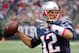 New England Patriots quarterback Tom Brady warms up during a NFL football game against the New York Jets at Gillette Stadium in Foxborough, Mass. Sunday, Oct. 25, 2015. (Winslow Townson/AP Images for Panini)