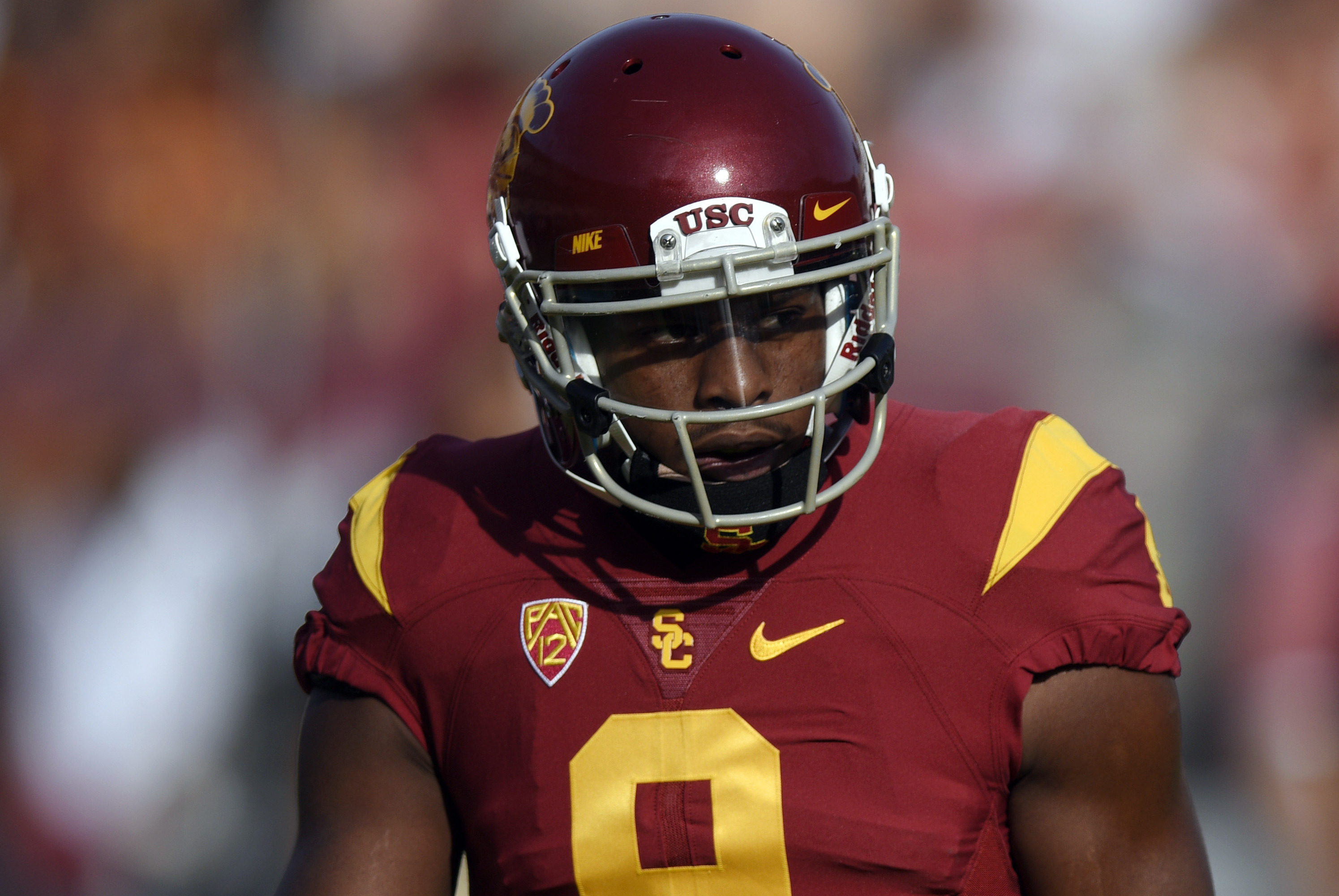 Wide receiver JuJu Smith-Schuster of the USC Trojans scores a 13