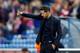 Atletico's coach Diego Simeone gestures during the Champions League group C soccer match between Atletico Madrid and Astana at the Vicente Calderon stadium in Madrid, Wednesday, Oct. 21, 2015. (AP Photo/Daniel Ochoa de Olza)