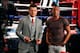 LIVERPOOL, ENGLAND - JULY 12: Boxers Carl Froch (L) and James DeGale are seen ring side as they wait for a television interview during the Collision Course fight night at the Liverpool Echo Arena on July 12, 2014 in Liverpool, England. (Photo by Paul Thomas/Getty Images)