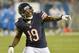 CHICAGO, IL - AUGUST 15: Joe Anderson #19 of the Chicago Bears checks in during an NFL game against the San Diego Chargers at Soldier Field, August 15, 2013 in Chicago Illinois. (Photo by Tom Dahlin/Getty Images)