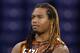 INDIANAPOLIS, IN - FEBRUARY 23: Brennan Williams of North Carolina looks on during the 2013 NFL Combine at Lucas Oil Stadium on February 23, 2013 in Indianapolis, Indiana. (Photo by Joe Robbins/Getty Images)