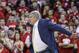 Seina coach Jimmy Patsos yells to his team during the first half of an NCAA college basketball game against Wisconsin on Sunday, Nov. 15, 2015, in Madison, Wis. (AP Photo/Andy Manis)