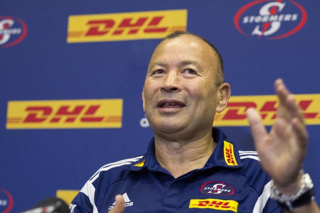 Eddie Jones of Australia, the new head coach of the Stormers Super Rugby team, speaks to the media for the first time in his new postion, at Newlands rugby stadium, on November 12, 2015, in Cape Town. Jones has moved from coaching the Japanese national rugby team which defeted South Africa during the recent 2015 Rugby World Cup. AFP PHOTO / RODGER BOSCH        (Photo credit should read RODGER BOSCH/AFP/Getty Images)