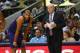 DALLAS, TX - NOVEMBER 05: Head coach Steve Clifford and Nicolas Batum #5 of the Charlotte Hornets during play against the Dallas Mavericks at American Airlines Center on November 5, 2015 in Dallas, Texas. NOTE TO USER: User expressly acknowledges and agrees that, by downloading and or using photograph, User is consenting to the terms and conditions of the Getty Images License Agreement. (Photo by Ronald Martinez/Getty Images)