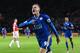Leicester City's English striker Jamie Vardy celebrates after scoring during the English Premier League football match between Leicester City and Manchester United at the King Power Stadium in Leicester, central England on November 28, 2015. AFP PHOTO / OLI SCARFF
RESTRICTED TO EDITORIAL USE. No use with unauthorized audio, video, data, fixture lists, club/league logos or 'live' services. Online in-match use limited to 75 images, no video emulation. No use in betting, games or single club/league/player publications. / AFP / OLI SCARFF (Photo credit should read OLI SCARFF/AFP/Getty Images)