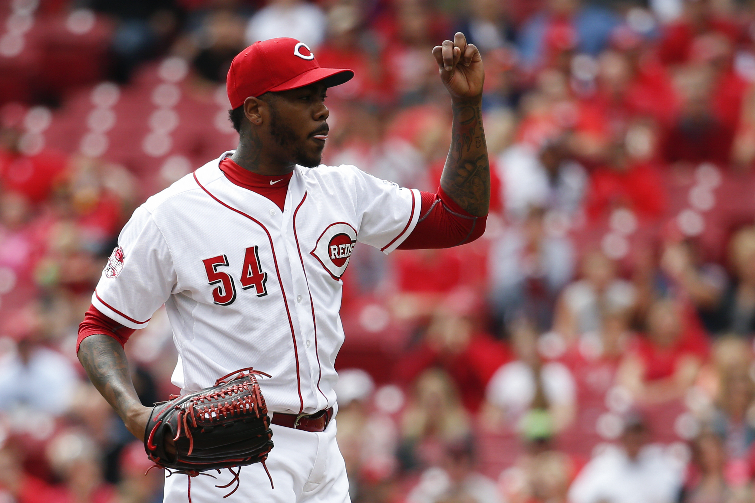 Aroldis Chapman of Cincinnati Reds threw 62 fastest pitches of