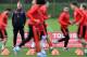 Manchester United's Dutch manager Louis van Gaal watches his players take part part in a training session at their Carrington facility in Manchester, north west England on October 20, 2015 ahead of their Champions League football match against CSKA Moscow on October 21. AFP PHOTO / PAUL ELLIS (Photo credit should read PAUL ELLIS/AFP/Getty Images)