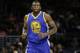 Golden State Warriors center Festus Ezeli makes his way down the court during the first half of an NBA preseason basketball game against the Los Angeles Clippers, Tuesday, Oct. 20, 2015, in Los Angeles. (AP Photo/Jae C. Hong)