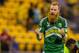 Sep 26, 2015; Columbus, OH, USA;Portland Timbers defender Nat Borchers (7) celebrates the win with the fans after the final whistle in the game against the Columbus Crew SC at MAPFRE Stadium. The Portland Timbers beat the Columbus Crew SC by the score of 2-1. Mandatory Credit: Trevor Ruszkowski-USA TODAY Sports