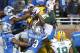 DETROIT MI - DECEMBER 3: Richard Rodgers #82 of the Green Bay Packers catches a fourth quarter touchdown to win the game 27-23 over the Detroit Lions on December 3 2015 at Ford Field in Detroit, Michigan. (Photo by Leon Halip/Getty Images)