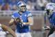 Detroit Lions quarterback Matthew Stafford (9) passes against the Philadelphia Eagles during an NFL football game at Ford Field in Detroit, Thursday, Nov. 26, 2015. (AP Photo/Rick Osentoski)