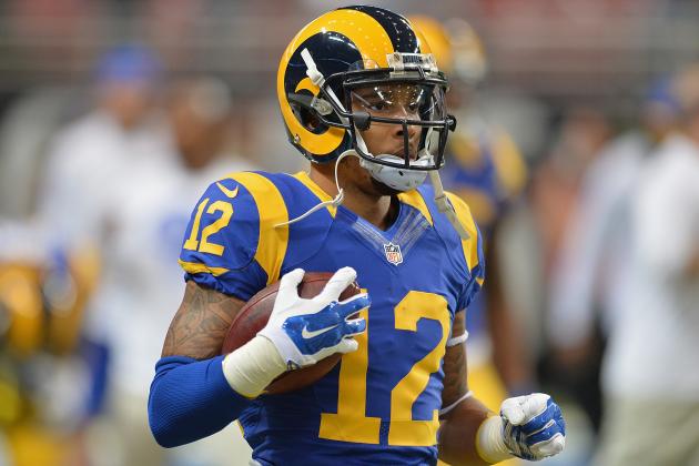 ST. LOUIS, MO - DECEMBER 21: Stedman Bailey #12 of the St. Louis Rams prior to a game against the New York Giants at the Edward Jones Dome on December 21, 2014 in St. Louis, Missouri. (Photo by Michael Thomas/Getty Images)