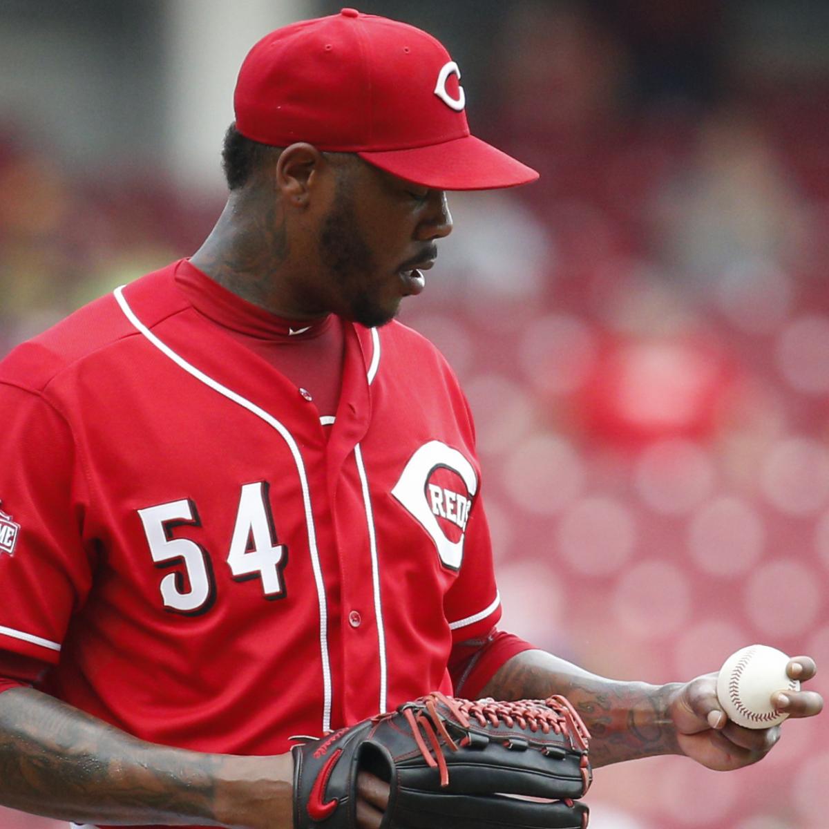 Aroldis Chapman Cincinnati Reds Game Used Worn Jersey MLB Auth 2015 ASG  Patch