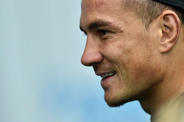 New Zealand's centre Sonny Bill Williams smiles during a captain's run  training session at Twickenham stadium, south west London, on October 23, 2015, ahead of their 2015 Rugby Union World Cup semi-final match against South Africa on October 24. AFP PHOTO / GABRIEL BOUYS 
RESTRICTED TO EDITORIAL USE        (Photo credit should read GABRIEL BOUYS/AFP/Getty Images)