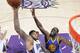 SACRAMENTO, CA - FEBRUARY 3: DeMarcus Cousins #15 of the Sacramento Kings rebounds against Draymond Green #23 of the Golden State Warriors on February 3, 2015 at Sleep Train Arena in Sacramento, California. NOTE TO USER: User expressly acknowledges and agrees that, by downloading and or using this photograph, User is consenting to the terms and conditions of the Getty Images Agreement. Mandatory Copyright Notice: Copyright 2015 NBAE (Photo by Rocky Widner/NBAE via Getty Images)
