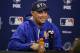 New York Mets' Michael Cuddyer speaks during a news conference before Friday's Game 3 of the Major League Baseball World Series against the Kansas City Royals, Thursday, Oct. 29, 2015, in New York. (AP Photo/Frank Franklin II)