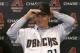 Arizona Diamondbacks pitcher Zack Greinke talks to the media during a press conference, Friday, Dec. 11, 2015, in Phoenix. Greinke could have stayed with the Los Angeles Dodgers or gone up the coast to the San Francisco Giants. Instead, he signed a massive contract with the Arizona Diamondbacks, dramatically shifting the landscape in the NL West. (AP Photo/Rick Scuteri)