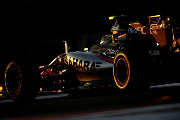 ABU DHABI, UNITED ARAB EMIRATES - NOVEMBER 28:  Sergio Perez of Mexico and Force India drives during qualifying for the Abu Dhabi Formula One Grand Prix at Yas Marina Circuit on November 28, 2015 in Abu Dhabi, United Arab Emirates.  (Photo by Paul Gilham/Getty Images)
