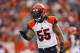 Cincinnati Bengals outside linebacker Vontaze Burfict (55) complains to the officials during an NFL football game against the Cleveland Browns, Sunday, Dec. 6, 2015, in Cleveland. (Jeff Haynes/AP Images for Panini)