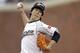 Japan's Kenta Maeda pitches during the first inning of a semifinal game of the World Baseball Classic against Puerto Rico in San Francisco, Sunday, March 17, 2013. (AP Photo/Ben Margot)