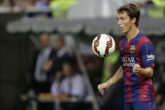 Alejandro Grimaldo of FC Barcelona during the friendly match between Napoli and FC Barcelona at Stade de Geneve on august 6, 2014 in Geneva, Switzerland(Photo by VI Images via Getty Images)
