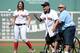 BOSTON, MA - SEPTEMBER 7: Hall of Fame player and former Boston Red Sox Frank Malzone throws out the first pitch prior to the game between the Boston Red Sox and the Toronto Blue Jays at Fenway Park on September 7, 2015 in Boston, Massachusetts. The Red Sox won the game 11-4.(Photo by Darren McCollester/Getty Images)