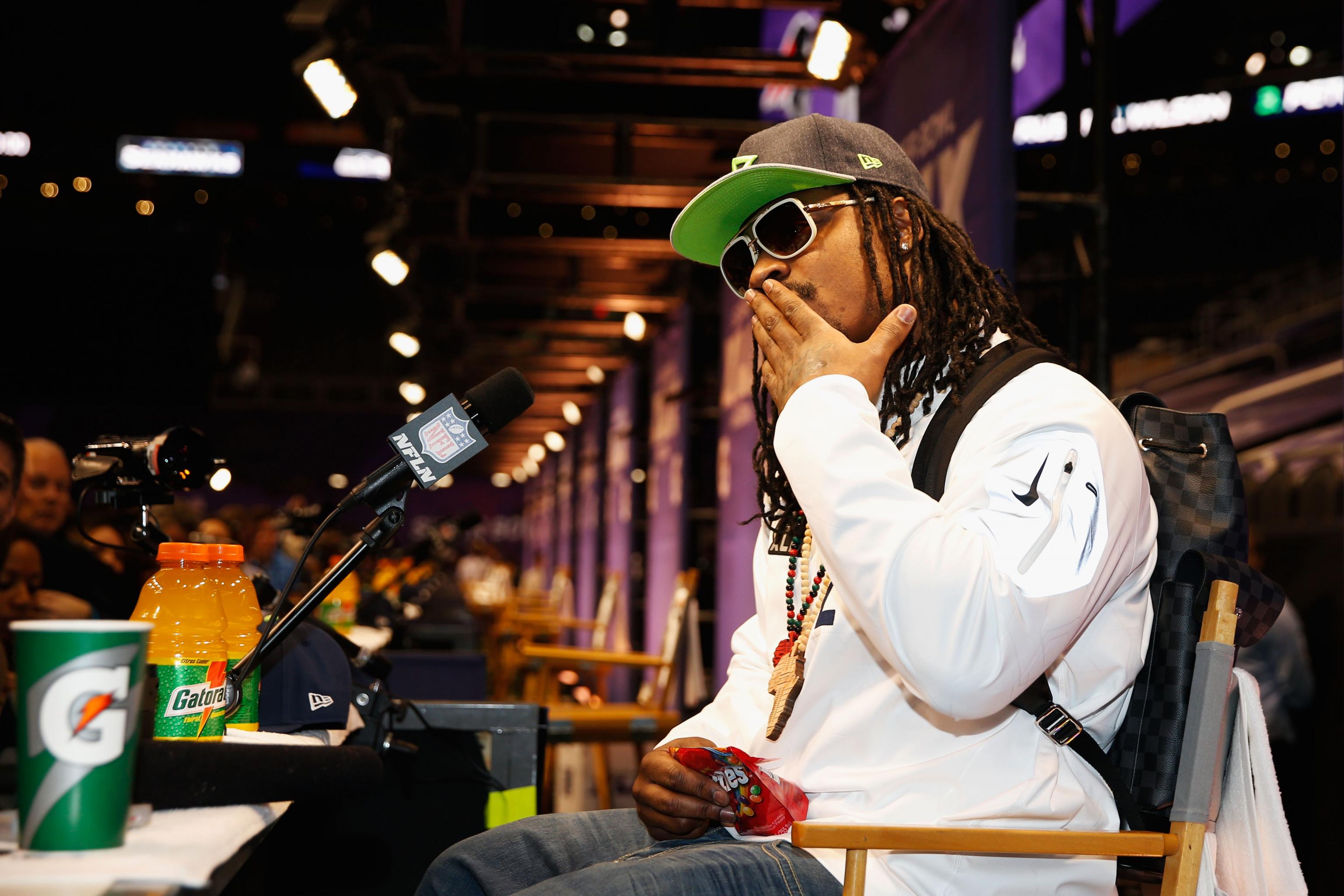 Marshawn Lynch Gets I M Just Here So I Won T Get Fined Phrase Trademarked Bleacher Report Latest News Videos And Highlights Marshawn Lynch Gets I M Just Here So I Won T Get Fined Phrase Trademarked Bleacher Report Latest News Videos And Highlights