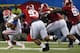 ATLANTA, GA - DECEMBER 5: Quarterback Treon Harris #3 of the Florida Gators is sacked by defensive lineman Jonathan Allen #93 of the Alabama Crimson Tide, defensive lineman A'Shawn Robinson #86 of the Alabama Crimson Tide, and defensive lineman Jarran Reed #90 of the Alabama Crimson Tide in the second quarter during the SEC Championship at the Georgia Dome on December 5, 2015 in Atlanta, Georgia. (Photo by Kevin C. Cox/Getty Images)