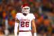 Nov 28, 2015; Stillwater, OK, USA; Oklahoma Sooners linebacker Jordan Evans (26) against the Oklahoma State Cowboys at Boone Pickens Stadium. The Sooners defeated the Cowboys 58-23. Mandatory Credit: Mark J. Rebilas-USA TODAY Sports