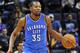 Oklahoma City Thunder forward Kevin Durant (35) plays in the first half of an NBA basketball game Tuesday, Dec. 8, 2015, in Memphis, Tenn. (AP Photo/Brandon Dill)