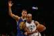Dec 6, 2015; Brooklyn, NY, USA; Golden State Warriors guard Stephen Curry (30) defends against Brooklyn Nets guard Jarrett Jack (2) during the second half at Barclays Center. The Golden State Warriors defeated the Brooklyn Nets 114-98. Mandatory Credit: Noah K. Murray-USA TODAY Sports