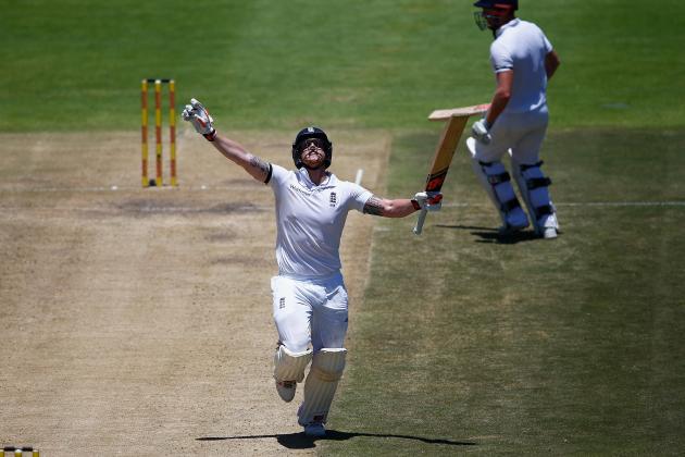 CAPE TOWN, SOUTH AFRICA - JANUARY 03:  Ben Stokes of England celebrates his double century during day two of the 2nd Test at Newlands Stadium on January 3, 2016 in Cape Town, South Africa.  (Photo by Julian Finney/Getty Images)