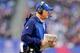 EAST RUTHERFORD, NJ - JANUARY 03: Head coach Tom Coughlin of the New York Giants directs his players in the second half against the Philadelphia Eagles at MetLife Stadium on January 3, 2016 in East Rutherford, New Jersey.The Philadelphia Eagles defeated the New York Giants 35-30. (Photo by Elsa/Getty Images)
